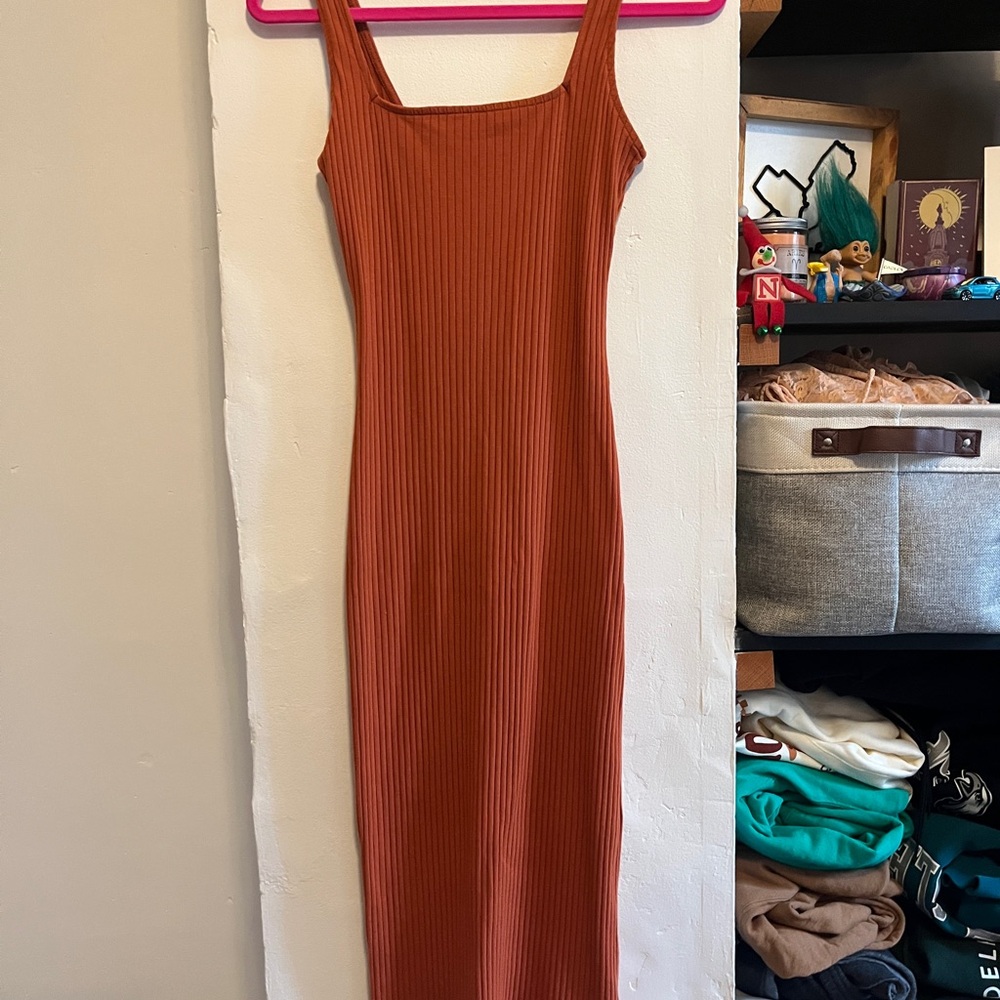 Ribbed Knit bodycon midi Dress
